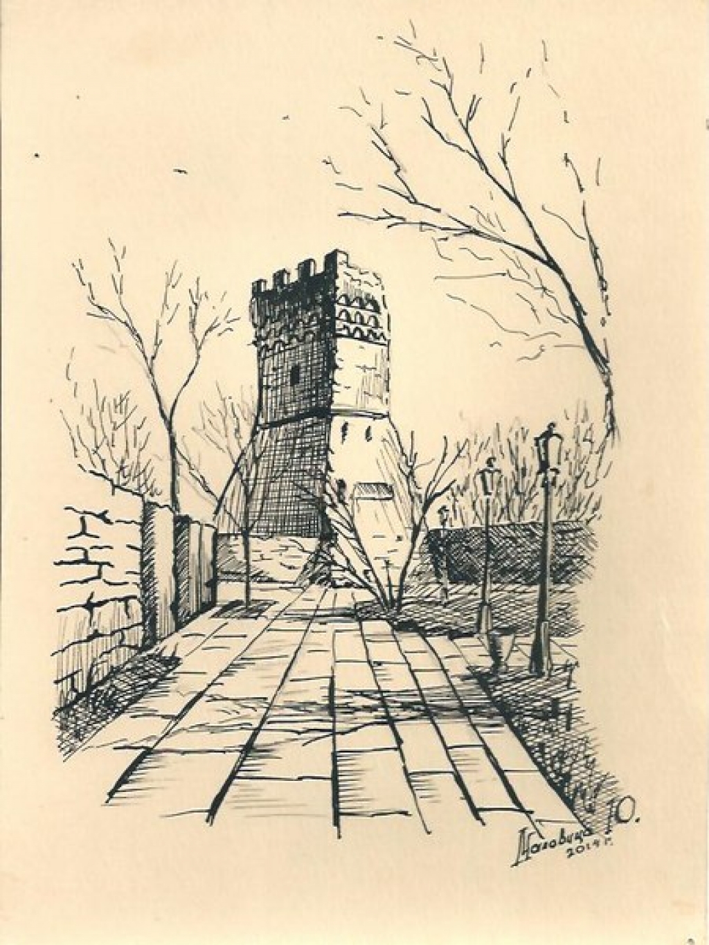 Башня Константина Феодосия рисунок